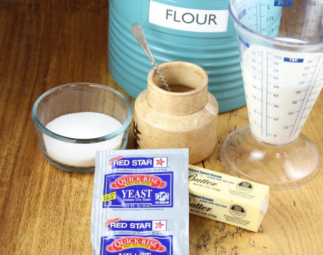 Ingredients for Peanut Butter Sweet Rolls with Chocolate Drizzle from missinthekitchen