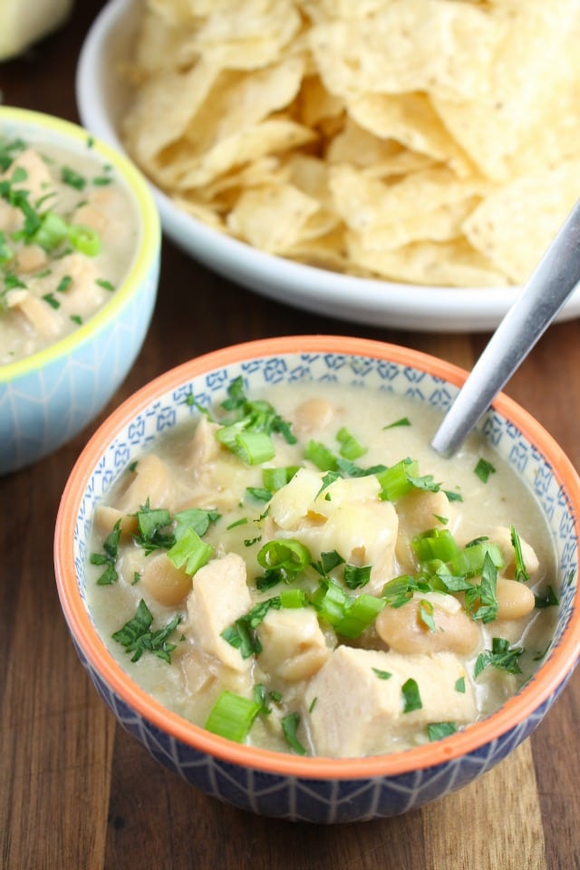 Recipe for Slow Cooker Cheesy Chicken Chili from Miss in the Kitchen