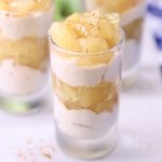 No bake cinnamon apple cheesecake in a dessert glass