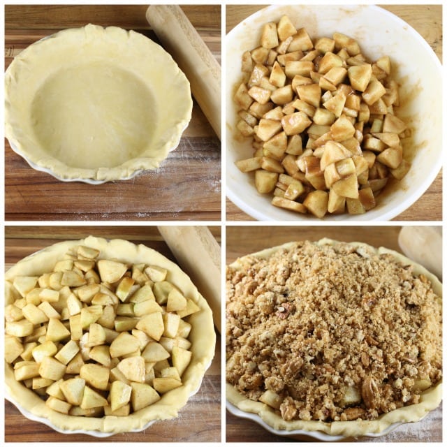 Step by step photos making apple crumb pie