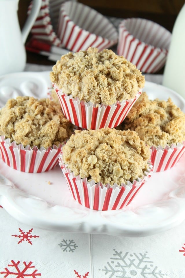 Chocolate Chunk Coffee Cake Muffins Recipe with Red Star Yeast from MissintheKitchen.com #sponsored