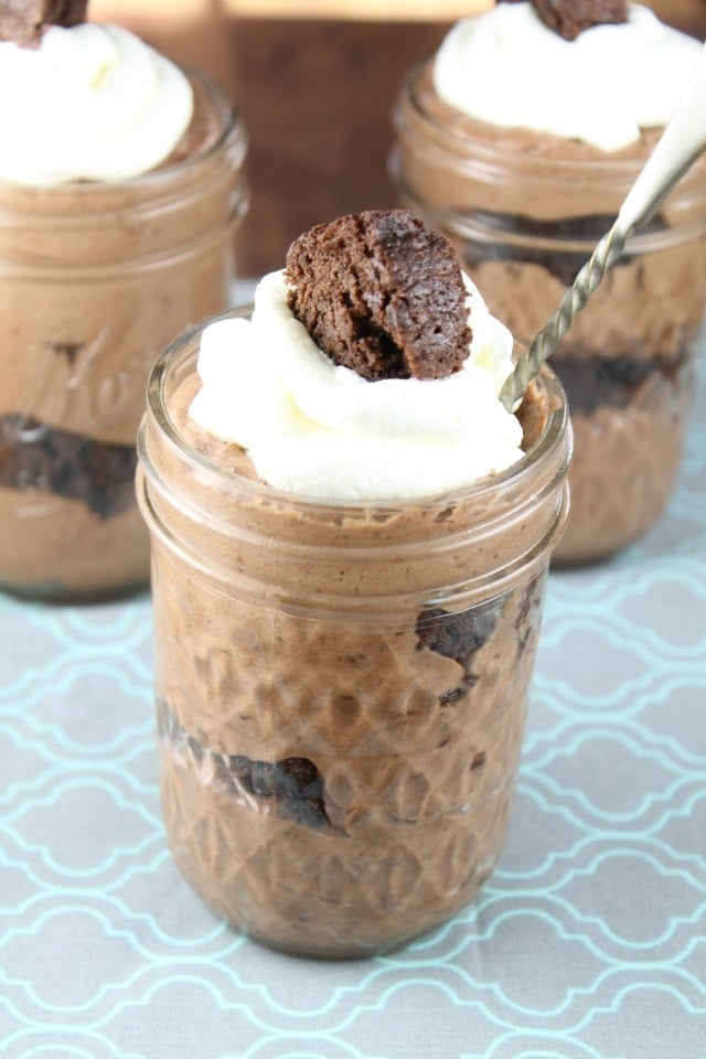 Mocha Brownie Trifles Dessert Recipe from MissintheKitchen.com #sponsored