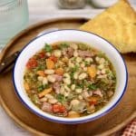 Bowl of ham and bean soup.