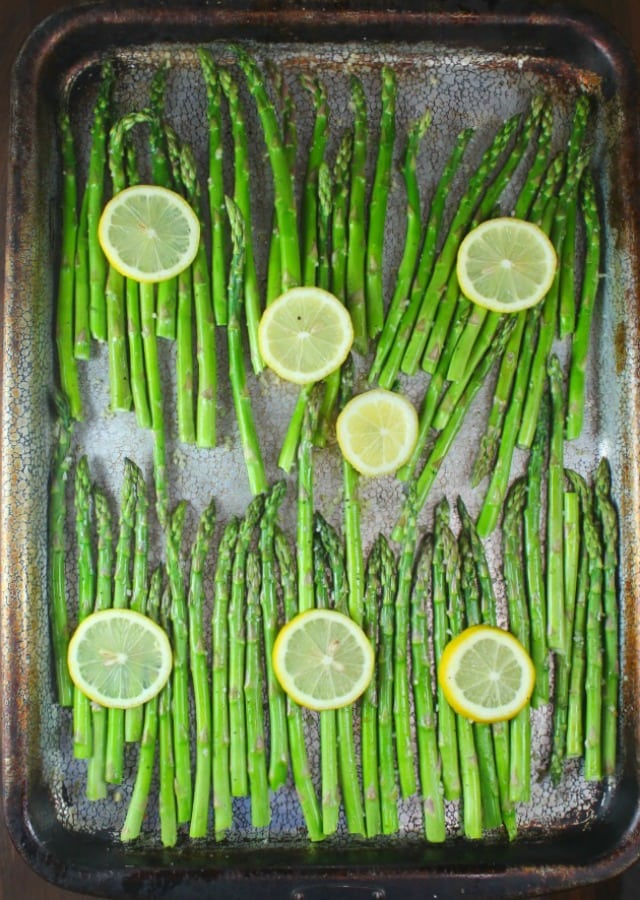 Roasted Garlic Asparagus Ready for the Oven from missinthekitchen.com