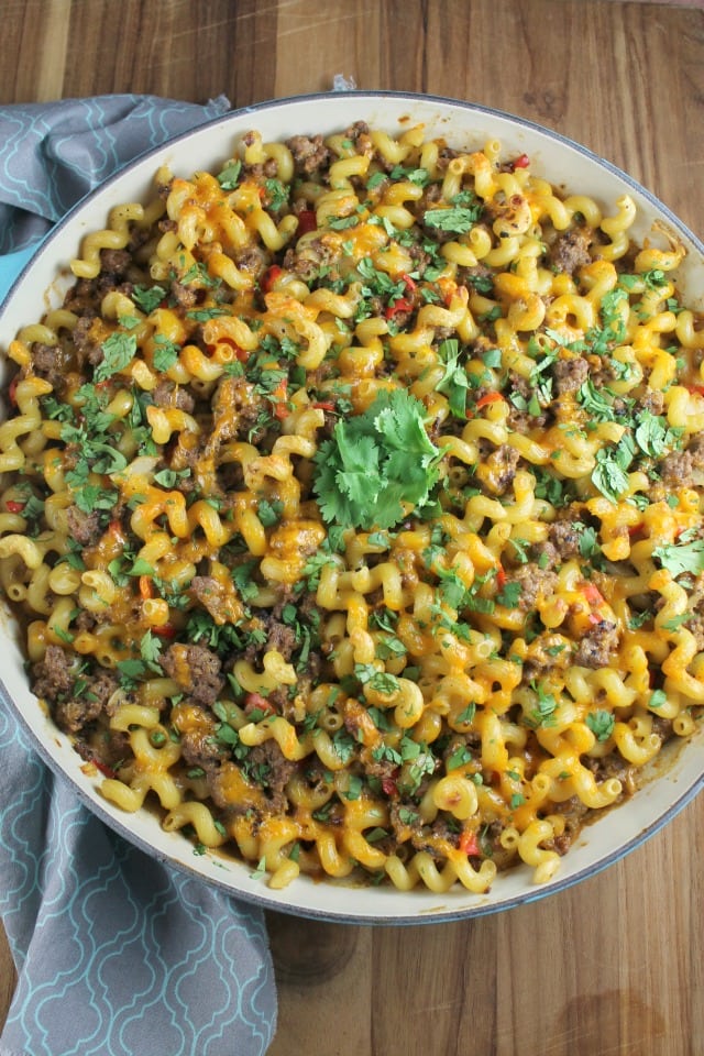 Great dinner idea! Zesty Taco Pasta Bake ~ Recipe from MissintheKitchen.com 
