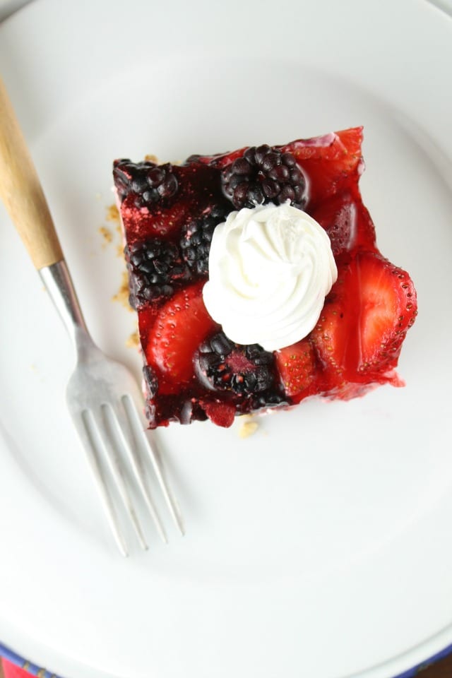 Dessert Recipe: Triple Berry Pretzel Dessert from MissintheKitchen.com