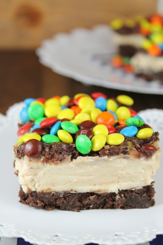Peanut Butter Cheesecake Brownies Recipe from MissintheKitchen.com