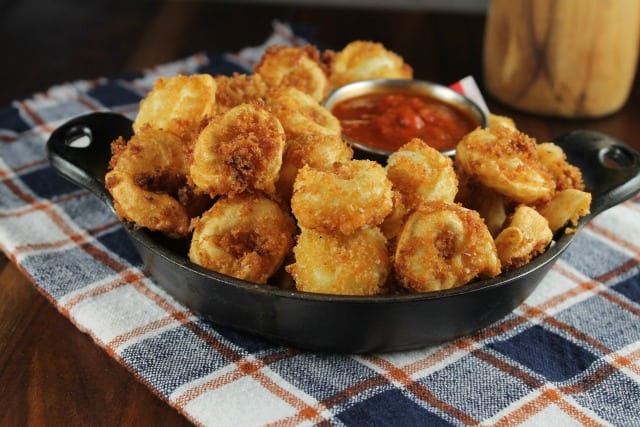 Fried Tortellini with Marinara from MissintheKitchen.com