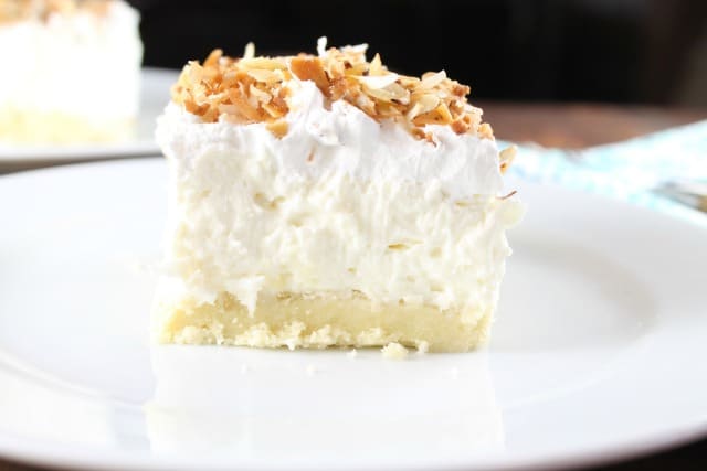 Easy Coconut Cream Pie Bars Recipe from Missinthekitchen.com