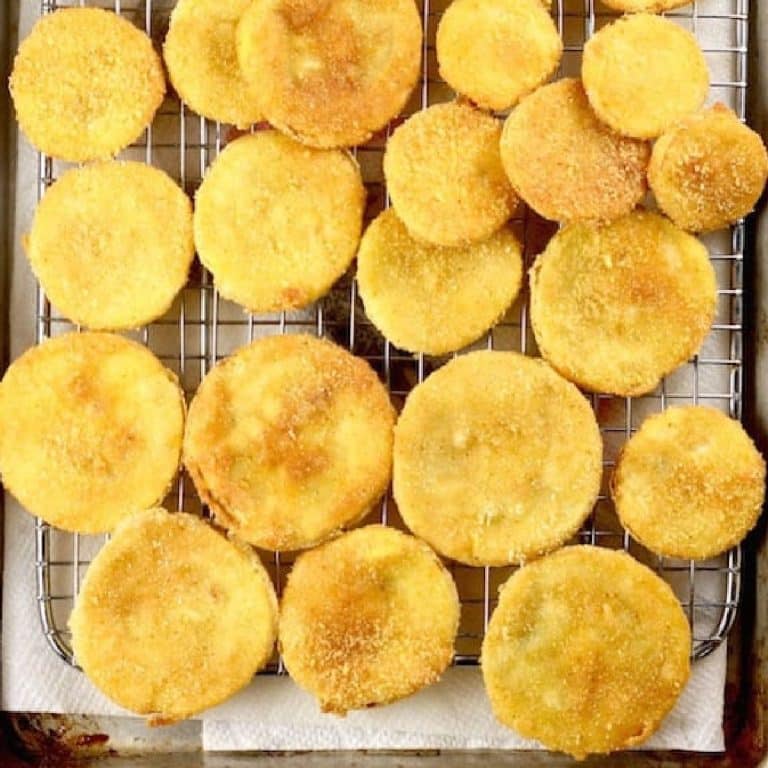 Pan of fried squash.