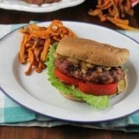 Grilled Burgers with Caramelized Onions Recipe from the TCHS Cookbook ~ MissintheKitchen.com