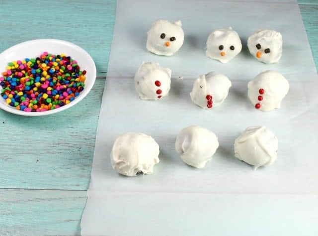 OREO Cookie Ball Snowmen before assembly- MissintheKitchen.com