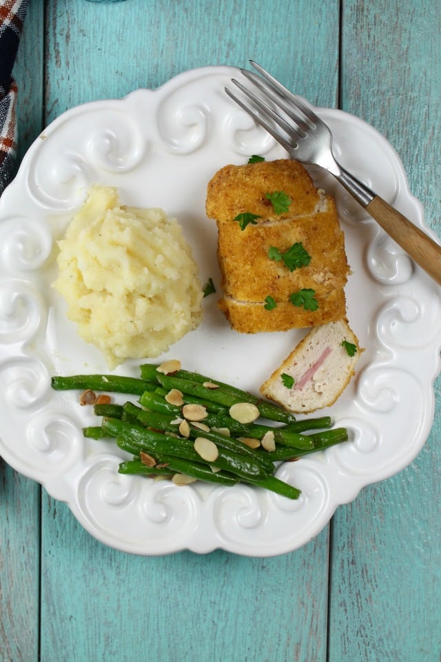 Easy Weeknight Dinner ideas with Barber Foods + my favorite Almond Green Beans Recipe from missinthekitchen.com #ad
