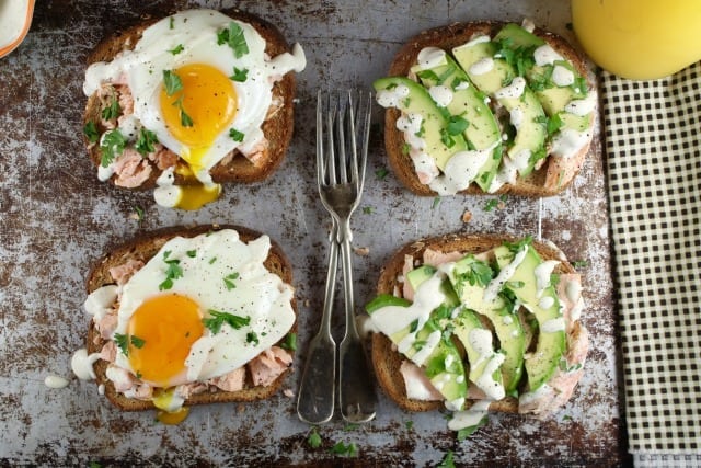 Salmon Toast Two Ways Recipes from MissintheKitchen.com #ad