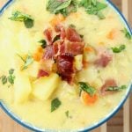 Creamy Ham and Potato Soup is a comforting and delicious meal for any night of the week. Made with Dairy Pure Milk from MissintheKitchen.com #ad