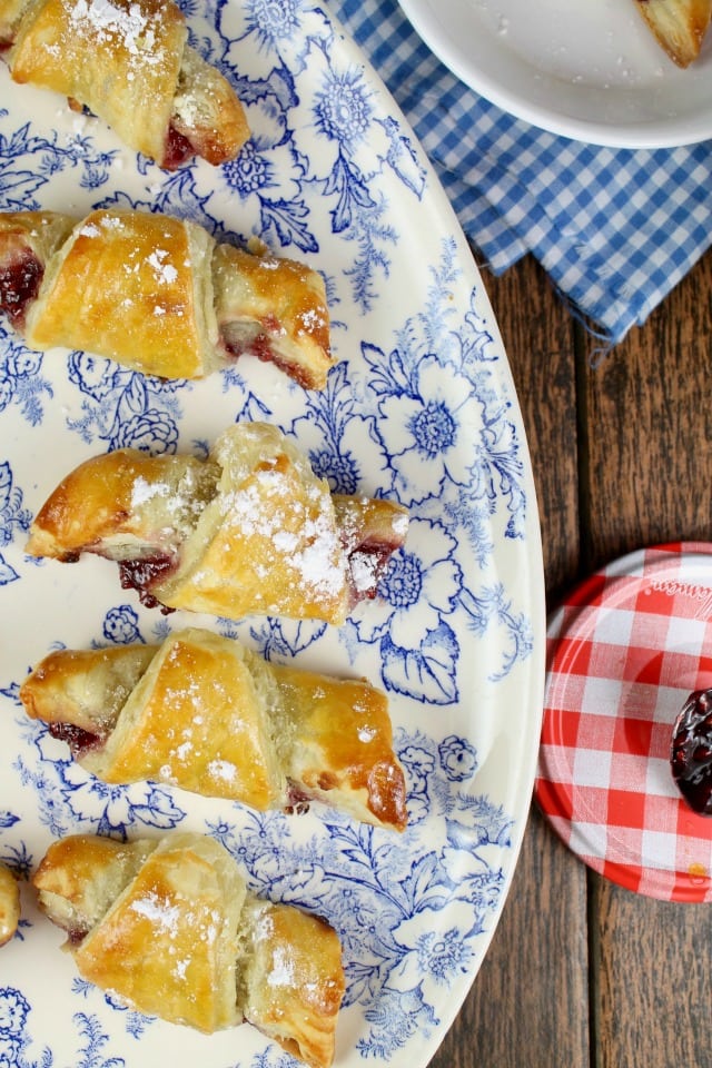 Mini Raspberry Croissants are a fabulous anytime dessert from French Desserts ~ MissintheKitchen.com