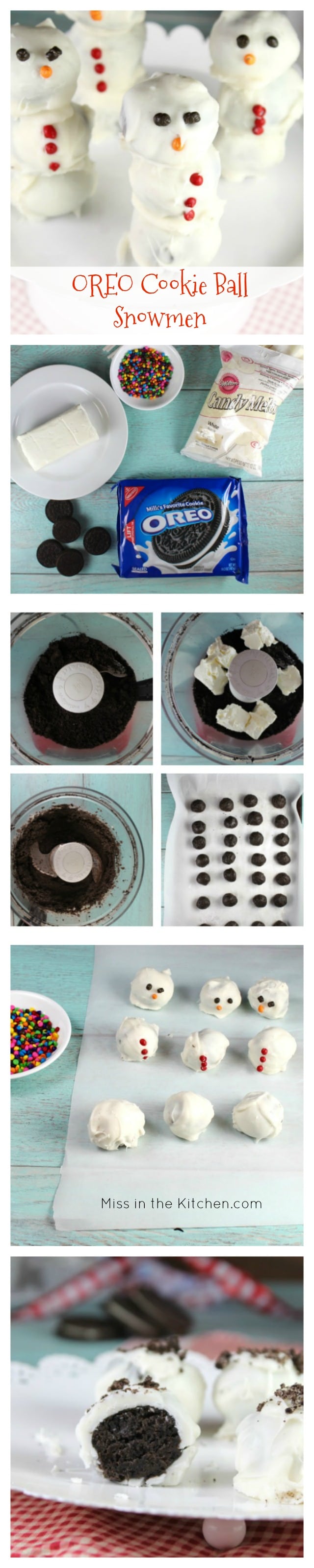 Recipe for Oreo Cookie Ball Snowmen from MissintheKitchen.com #ad