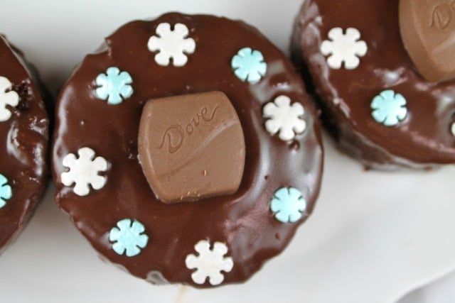 Triple Chocolate Snack Cakes are a cute treat to bake and share for the holidays! From MissintheKitchen.com #ad