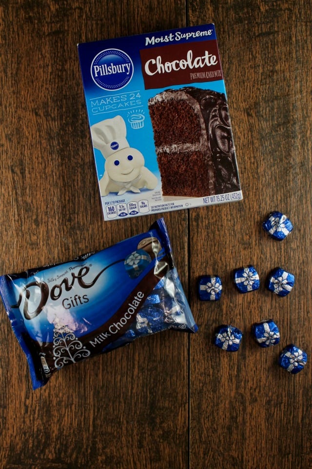 Triple Chocolate Snack Cake made with Pillsbury Super Moist Cake Mix and Dove Chocolate Gifts from MissintheKitchen.com #ad