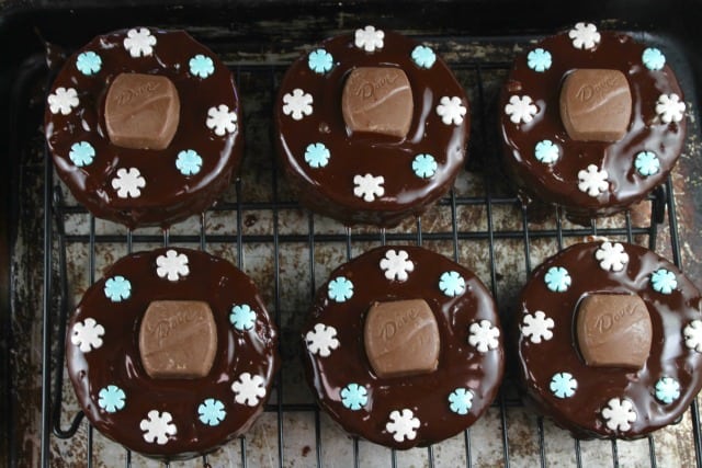 Triple Chocolate Snack Cakes are a super cute treat to bake and share! From MissintheKitchen.com #ad