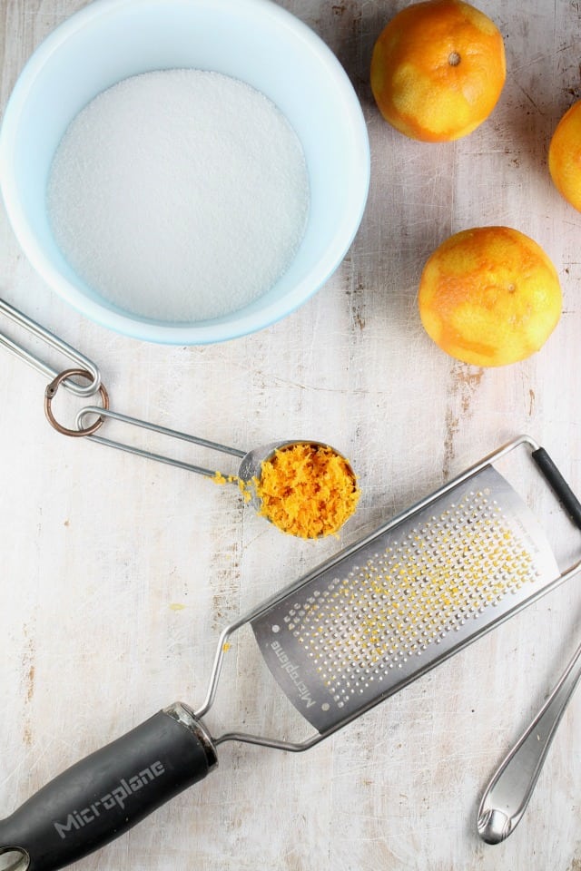 Sugar and Orange Zest for Orange Scented Palmiers ~ MissintheKitchen.com