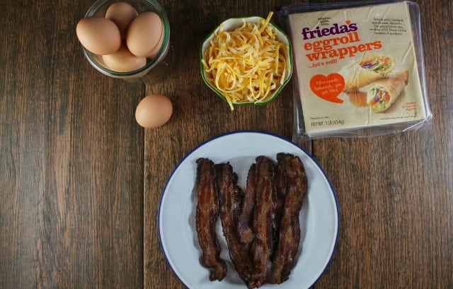 Ingredients for Bacon Egg and Cheese Egg Rolls