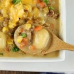 Cheeseburger Gnocchi Soup is a comforting and delicious dinner that the entire family can agree on! Recipe from MissintheKitchen.com