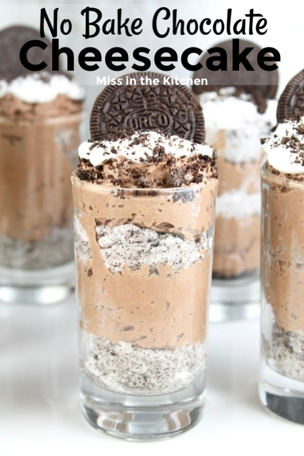 individual chocolate cheesecake shooters