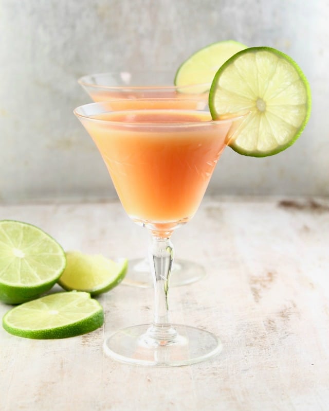 Rum Sunset Cocktail Recipe ~ Easy 3 ingredient cocktail for any celebration ~ MissintheKitchen.com