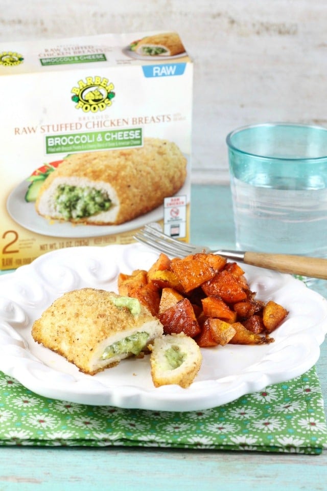 Barber Foods Stuffed Chicken Sweet Potato Sheet Pan Meal from Miss in the Kitchen #ad