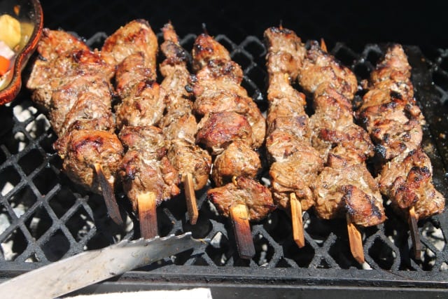 Balsamic Pork Skewers grilled to perfection ~ MissintheKitchen.com