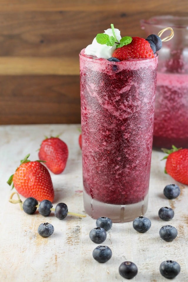 Honey Berry Slushie Recipe from MIssintheKitchen.com #ad