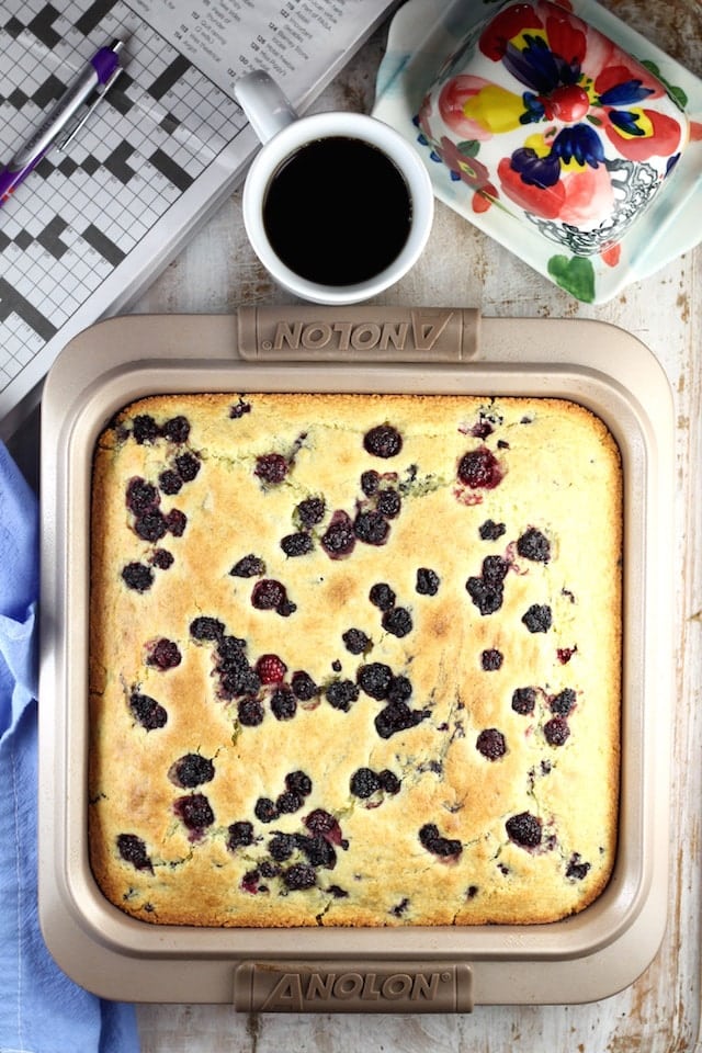 Easy breakfast idea ~ Blackberry Cornbread Recipe ~ MissintheKitchen.com