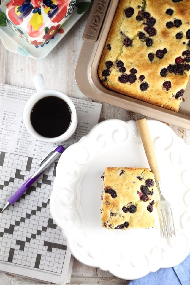 Blackberry Cornbread Recipe for an easy breakfast treat ~ From MissintheKitchen.com