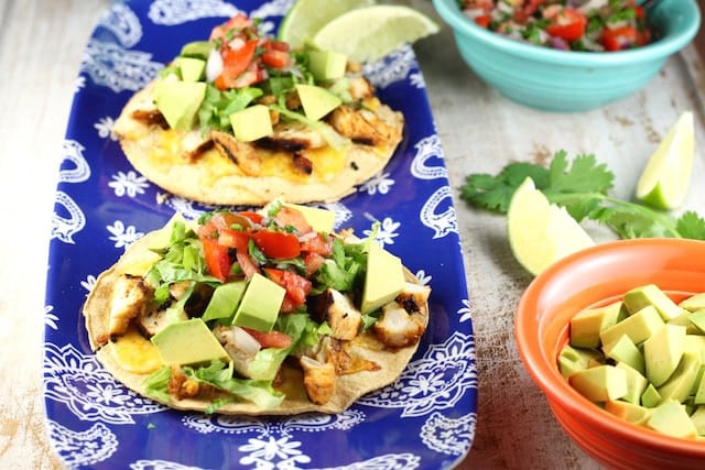 Grilled Chicken Tostadas Recipe from Miss in the Kitchen