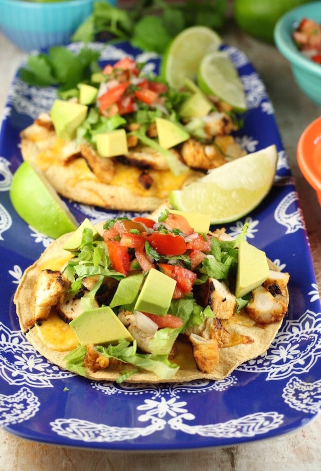 Grilled Chicken Tostadas Recipe from MissintheKitchen.com