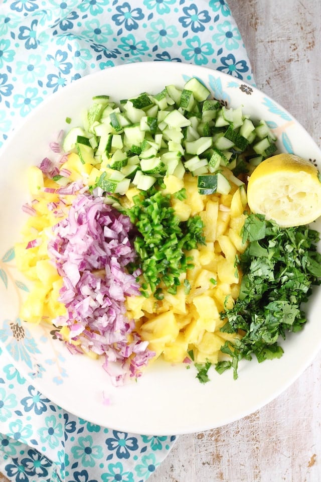 Ingredients for Pineapple Jalapeno Relish from MissintheKitchen.com