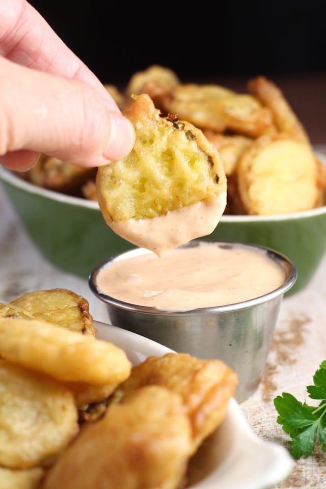 Fried Pickles Recipe ~ Delicious appetizer for any occasion from MissintheKitchen.com