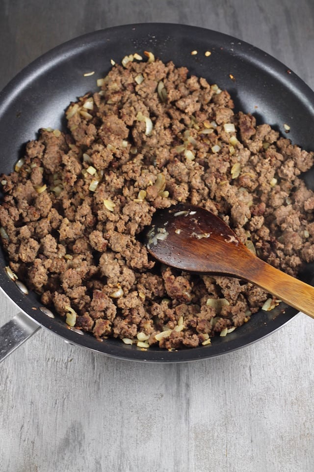 Browned Ground Beef for Dr. Pepper Barbecue Sloppy Joes from MissintheKitchen.com #ad @DrPepper
