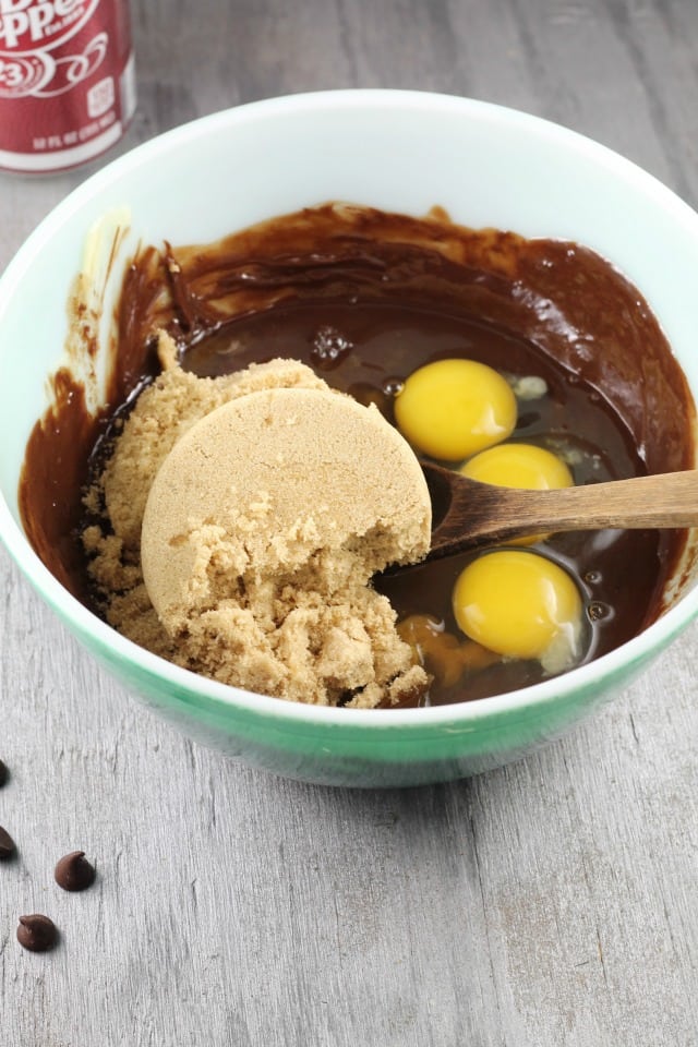 Dr Pepper Brownie Batter ~ MissintheKitchen.com #ad