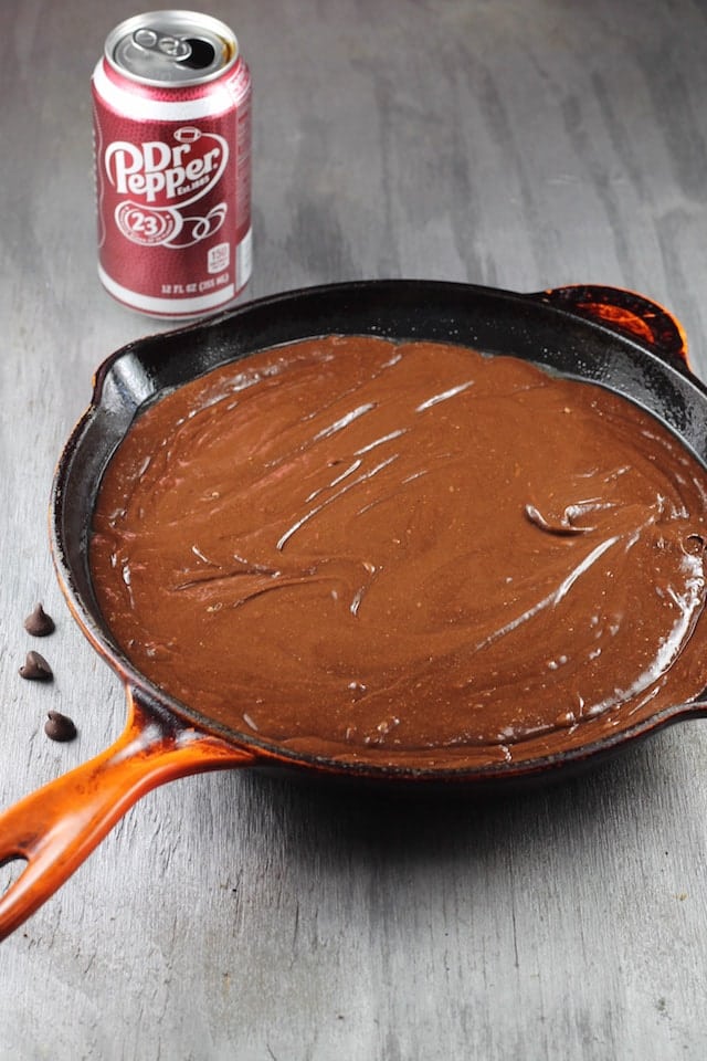Ready for the oven ~ Dr Pepper Brownies Recipe ~ MissintheKitchen.com #ad