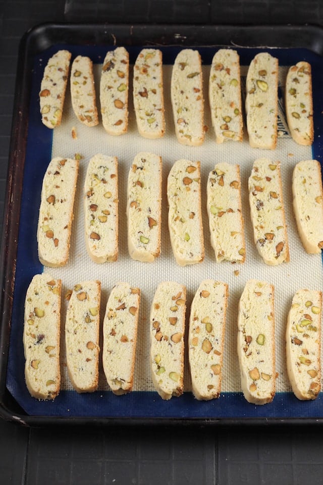 Sliced Lemon Pistachio Biscotti Recipe ~ MissintheKitchen.com