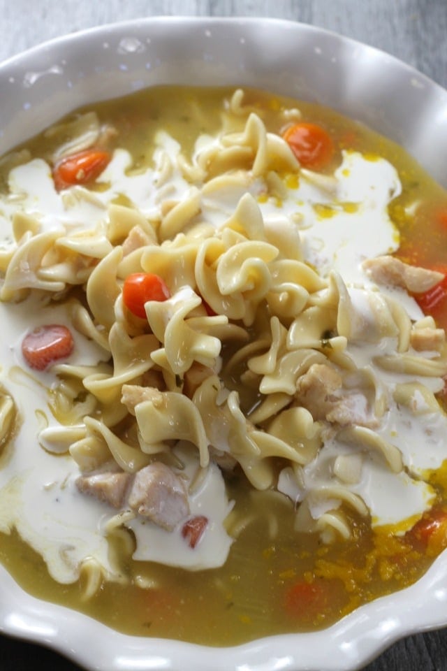 Creamy Chicken Noodle Casserole from MissintheKitchen.com 