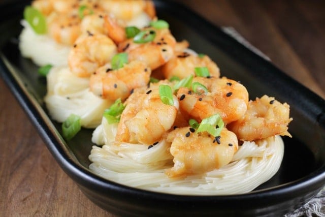 Miso Honey Garlic Shrimp ~ MissintheKitchen.com