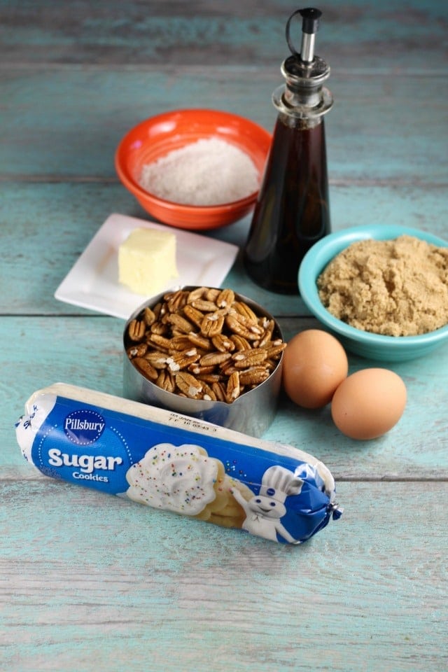 Ingredients for Brown Sugar Pecan Pie Bars Recipe from MissintheKitchen.com #AD @Pillsbury @Walmart 