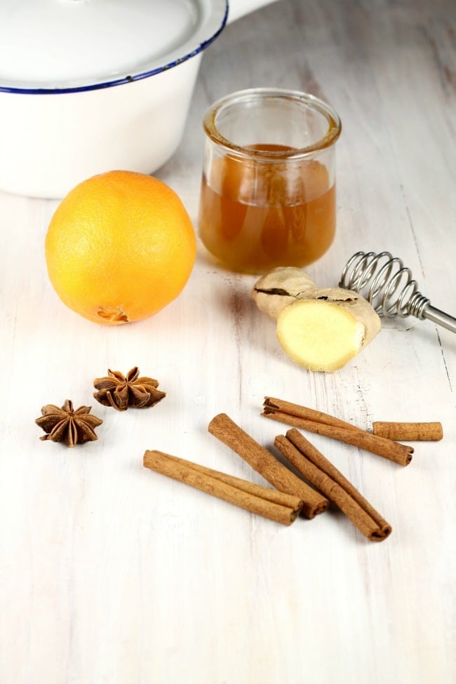 Winter Simple Syrup Ingredients for Cranberry Wine Punch ~ MissintheKitchen.com