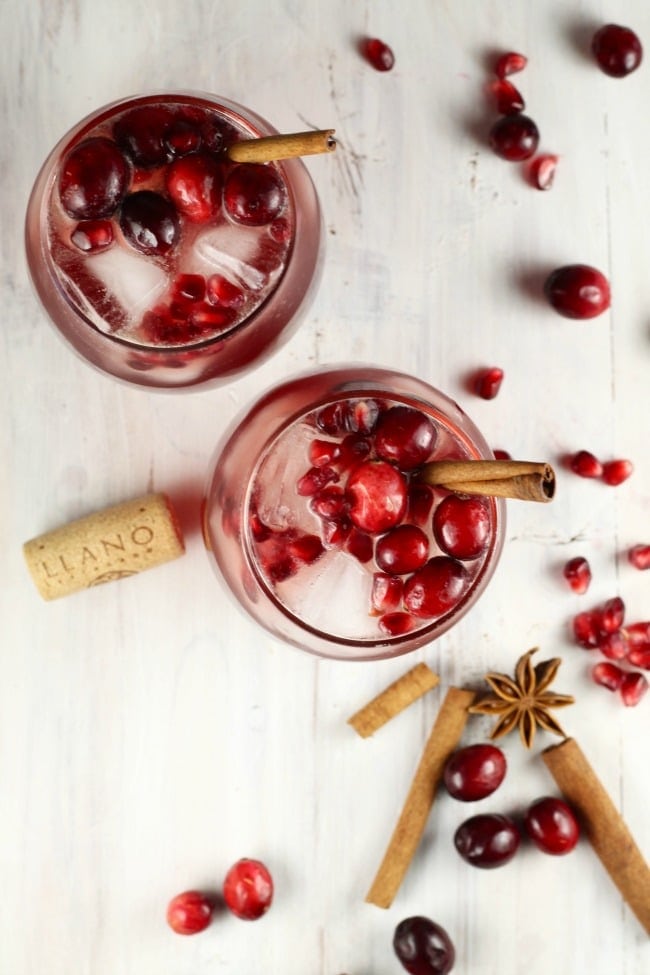 Cranberry Wine Punch ~ perfect party punch with Llano Wines ~ MissintheKitchen.com #ad #cocktail #wine 