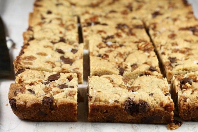 Salted Caramel Cookie Bars ~ Sliced