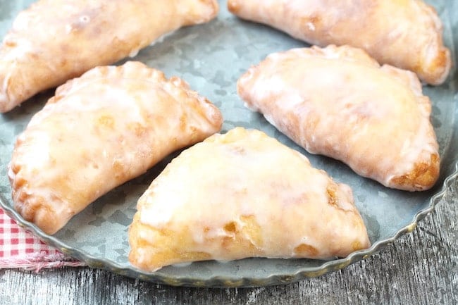 Fried Apple Hand Pies on a galvanized platter