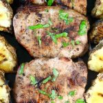 Citrus Grilled Pork Chops with grilled pineapple